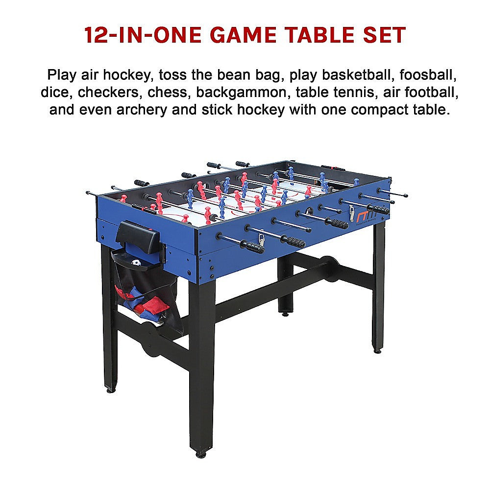 4Ft 12-In-1 Combo Games Tables Foosball Soccer Basketball Hockey Pool