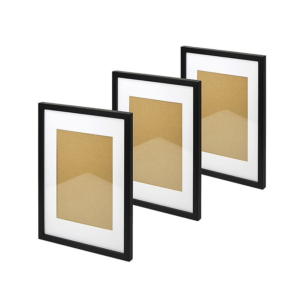 Black colour - Photo Frames Collage Black A3 Picture Frame Wall Set Home Decor 3Pcs