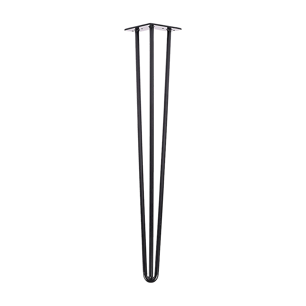 Set of 4 Industrial 3 - Rod Retro Hairpin Table Legs 71cm-White/Black