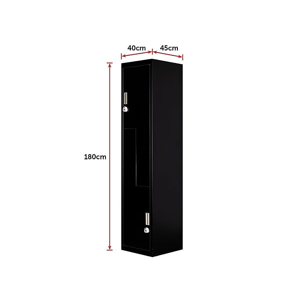 Office Storage Lockers Black Steel 180x40x45cm