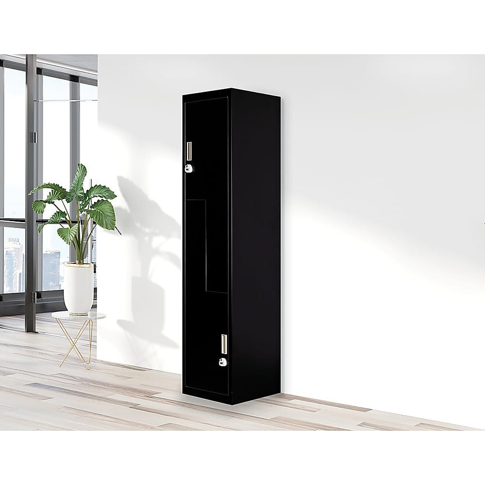 Office Storage Lockers Black Steel 180x40x45cm
