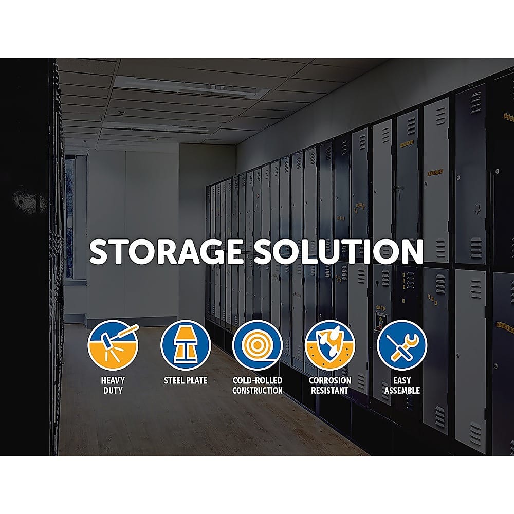 Office Storage Lockers Black Steel 180x40x45cm