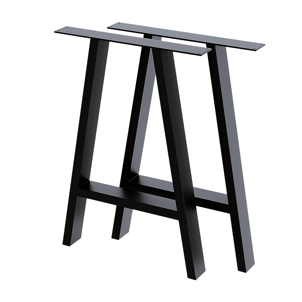 Rustic Vintage Steel Dining Table Legs (71Cm, 2X, Black)