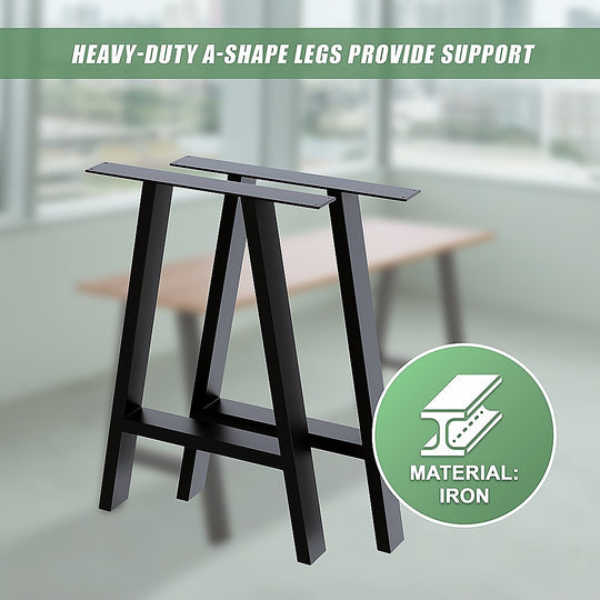 Rustic Vintage Steel Dining Table Legs (71Cm, 2X, Black) | Black colour