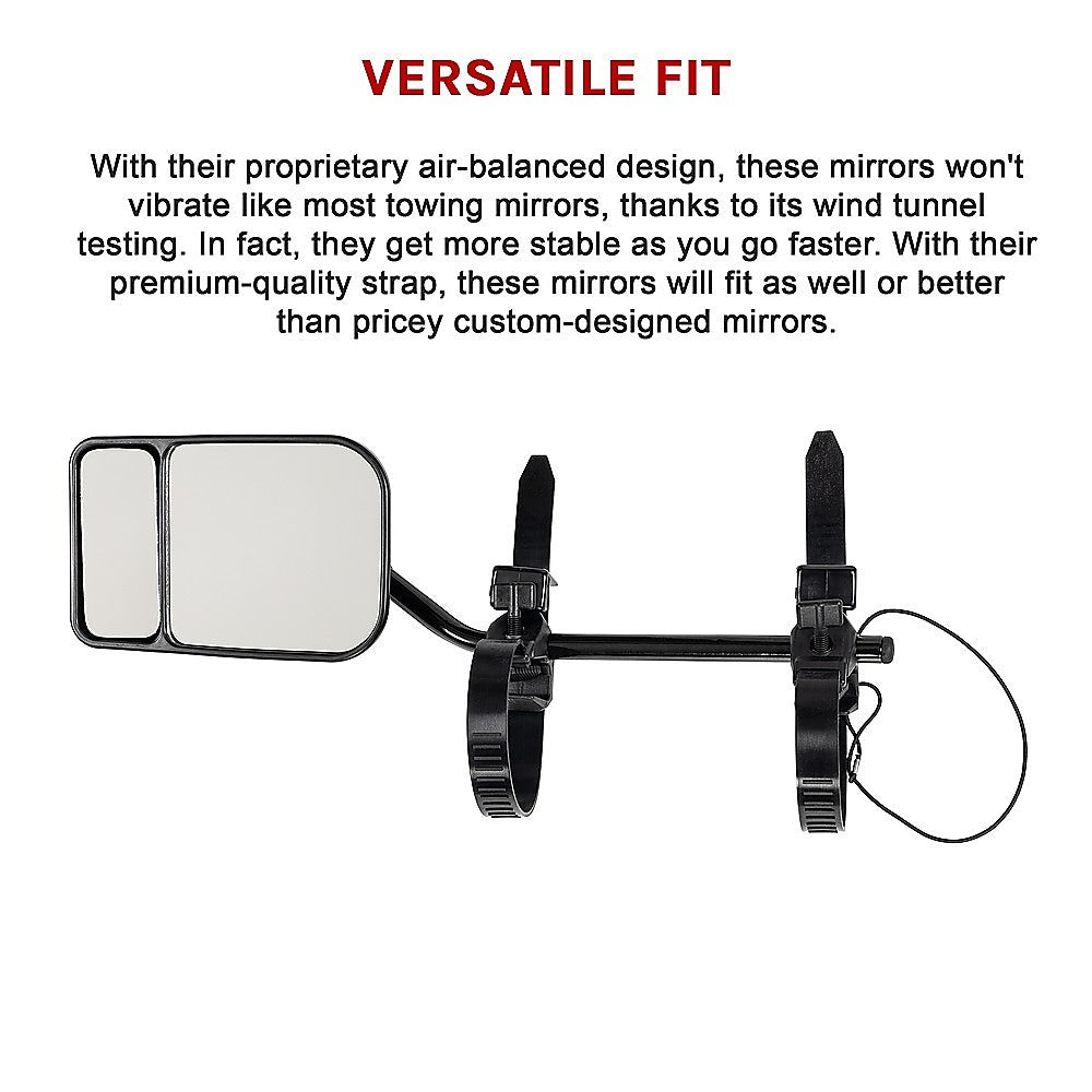 Multi Fit Clip-On Towing Mirrors (2X Pair, Caravan/Trailer)