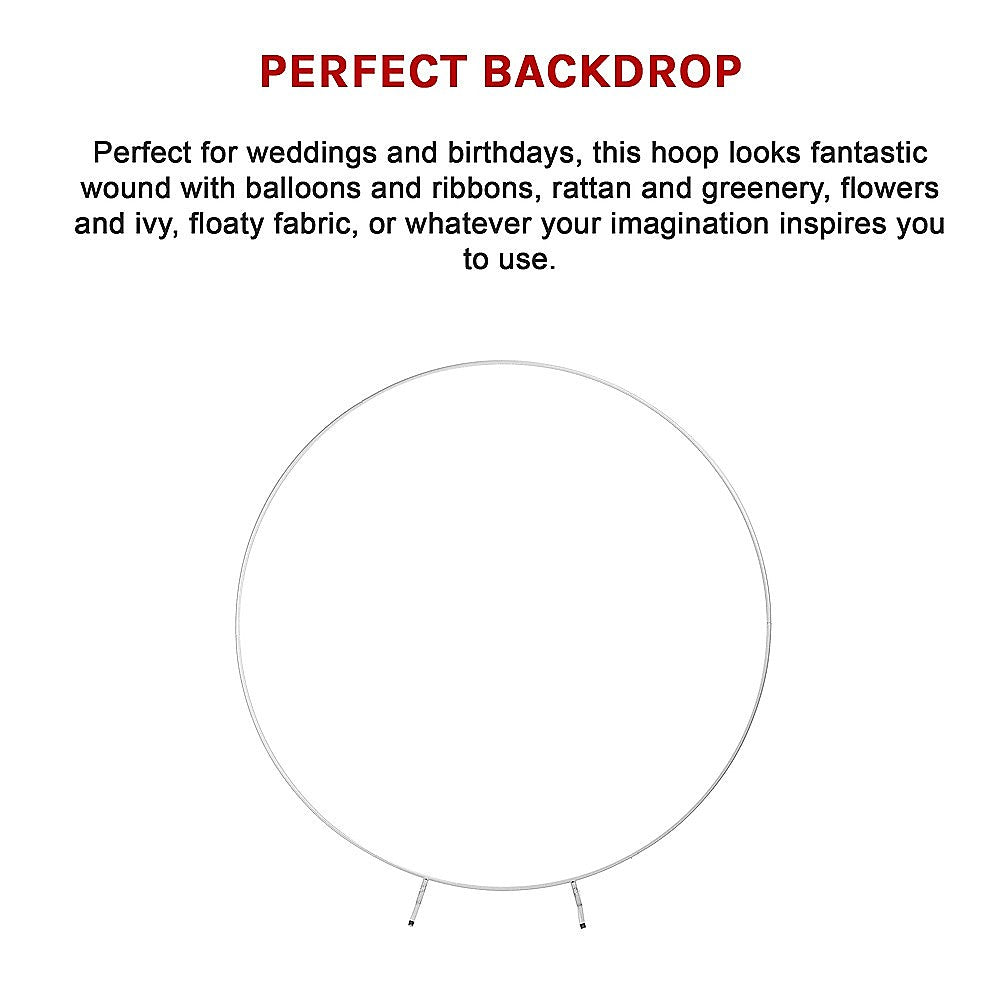 2M Wedding Hoop Round Circle Arch Backdrop Flower Display Frame