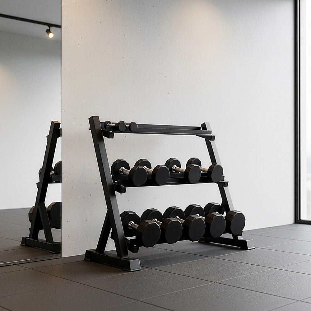 Dumbbell Rack Heavy Duty 3-Tier Home Gym Fitness Stand