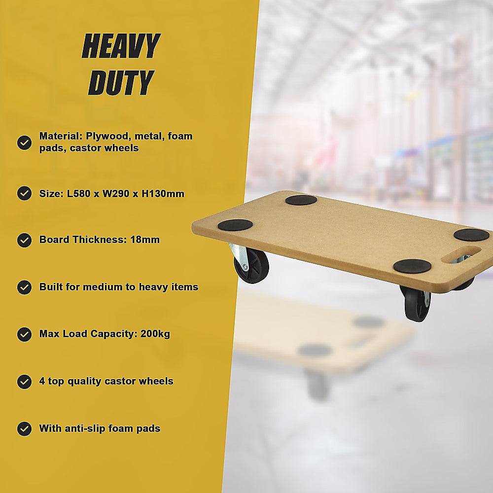 200Kg Heavy Duty Hand Dolly Furniture Trolley Cart Mover