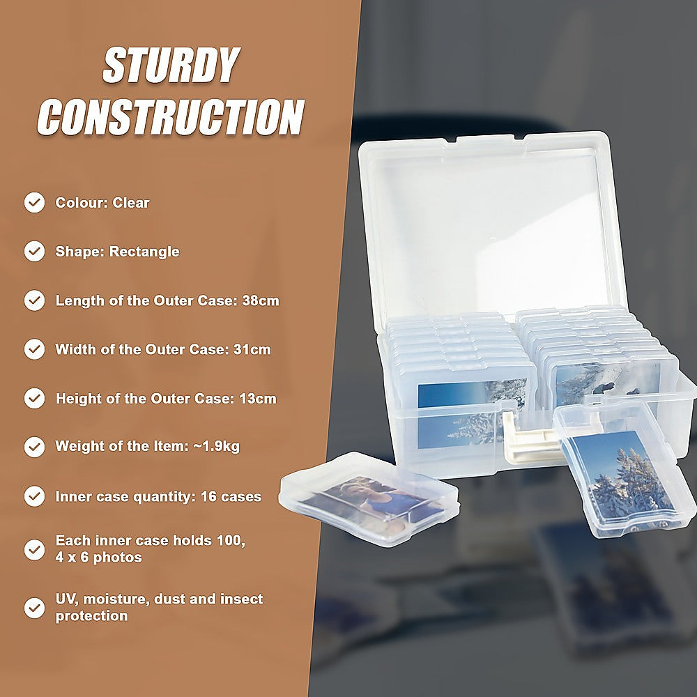 Jumbo Photo Storage Box 1600 4X6 Picture Organizer Case