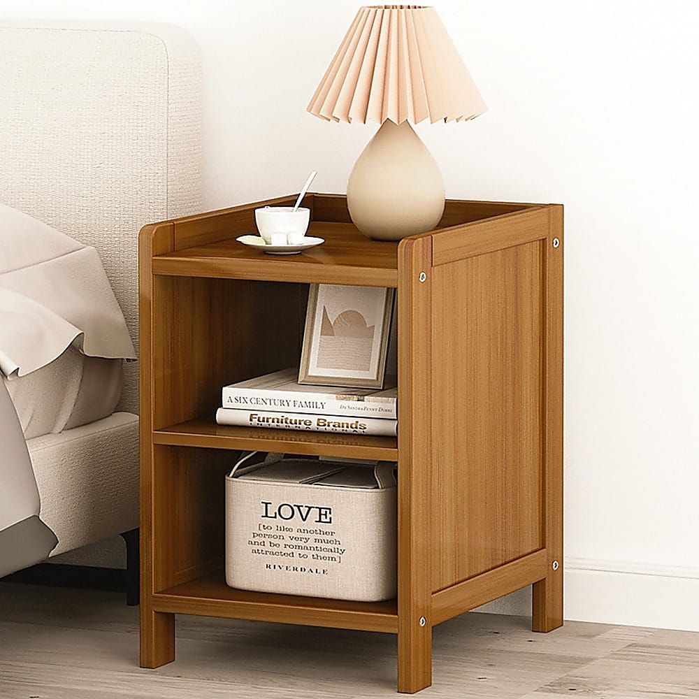 Bamboo Bedside Table Storage 25x30x40cm