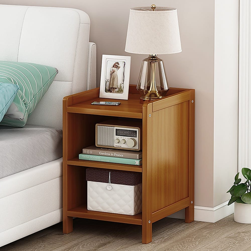Bamboo Bedside Table Storage 25x30x40cm
