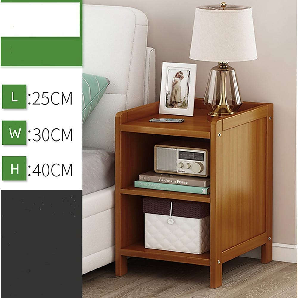 Bamboo Bedside Table Storage 25x30x40cm