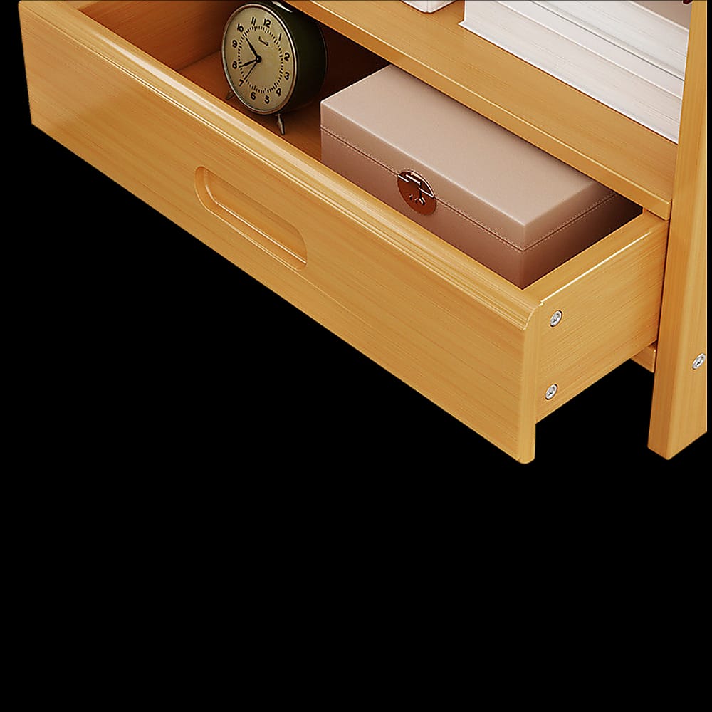 Bamboo Bedside Table Storage 42x30x40cm