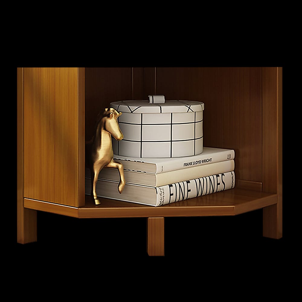 Corner Bookcase Industrial Bamboo 32x32x169cm