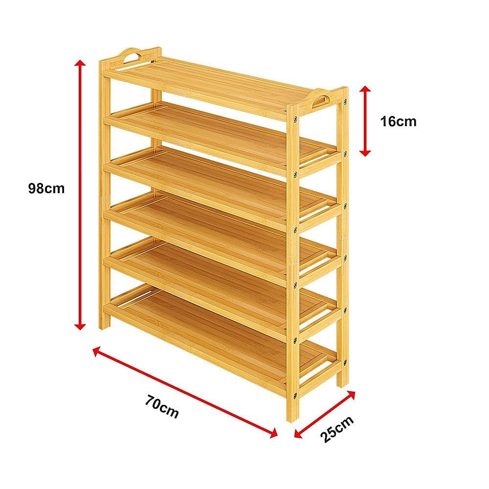 Bamboo Shoe Rack Storage 70x25x98cm