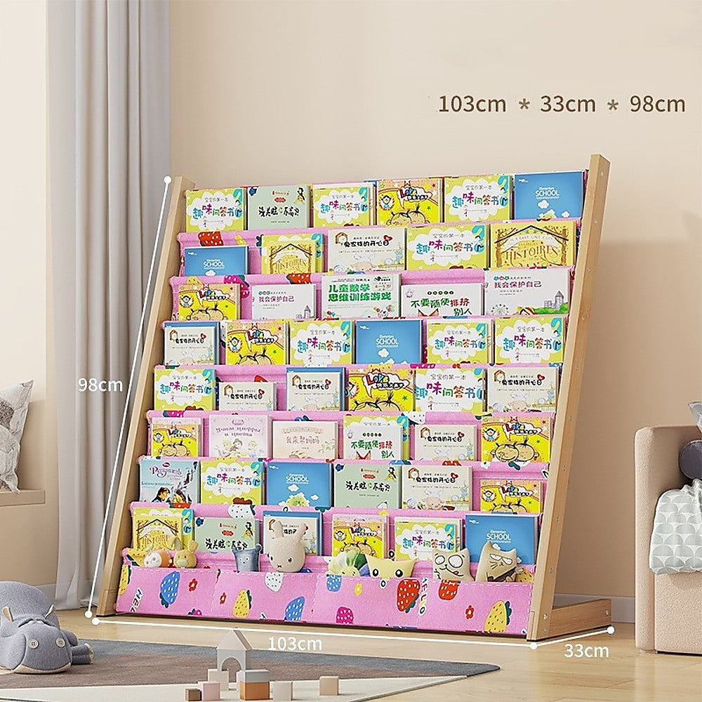 Children'S Bookshelf Bookcase Magazine Rack Home Storage