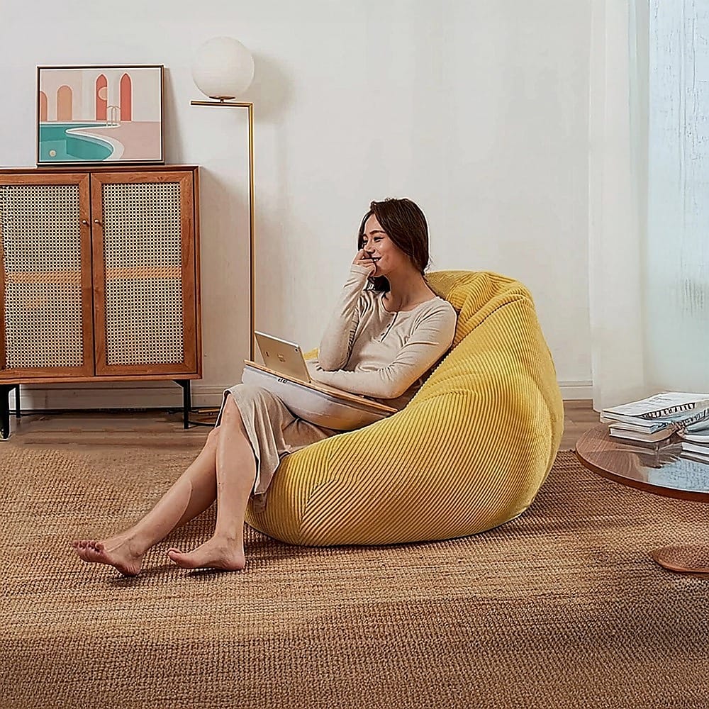 Large Beanbag Chair Cover Mustard