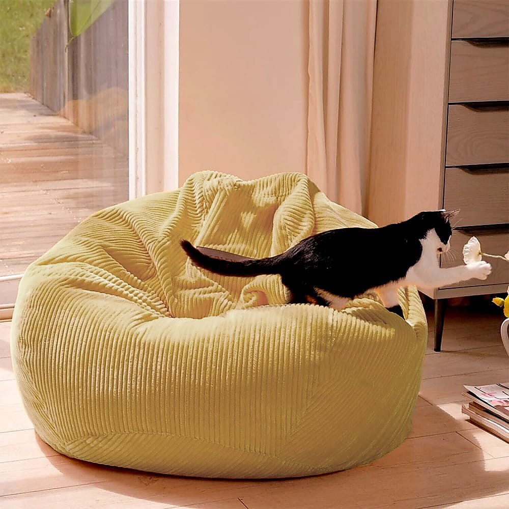 Large Beanbag Chair Cover Mustard