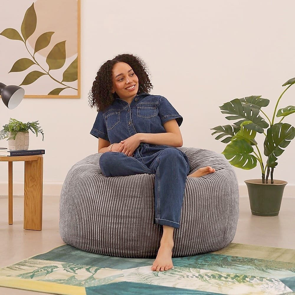 Large Grey Beanbag Chair Cover