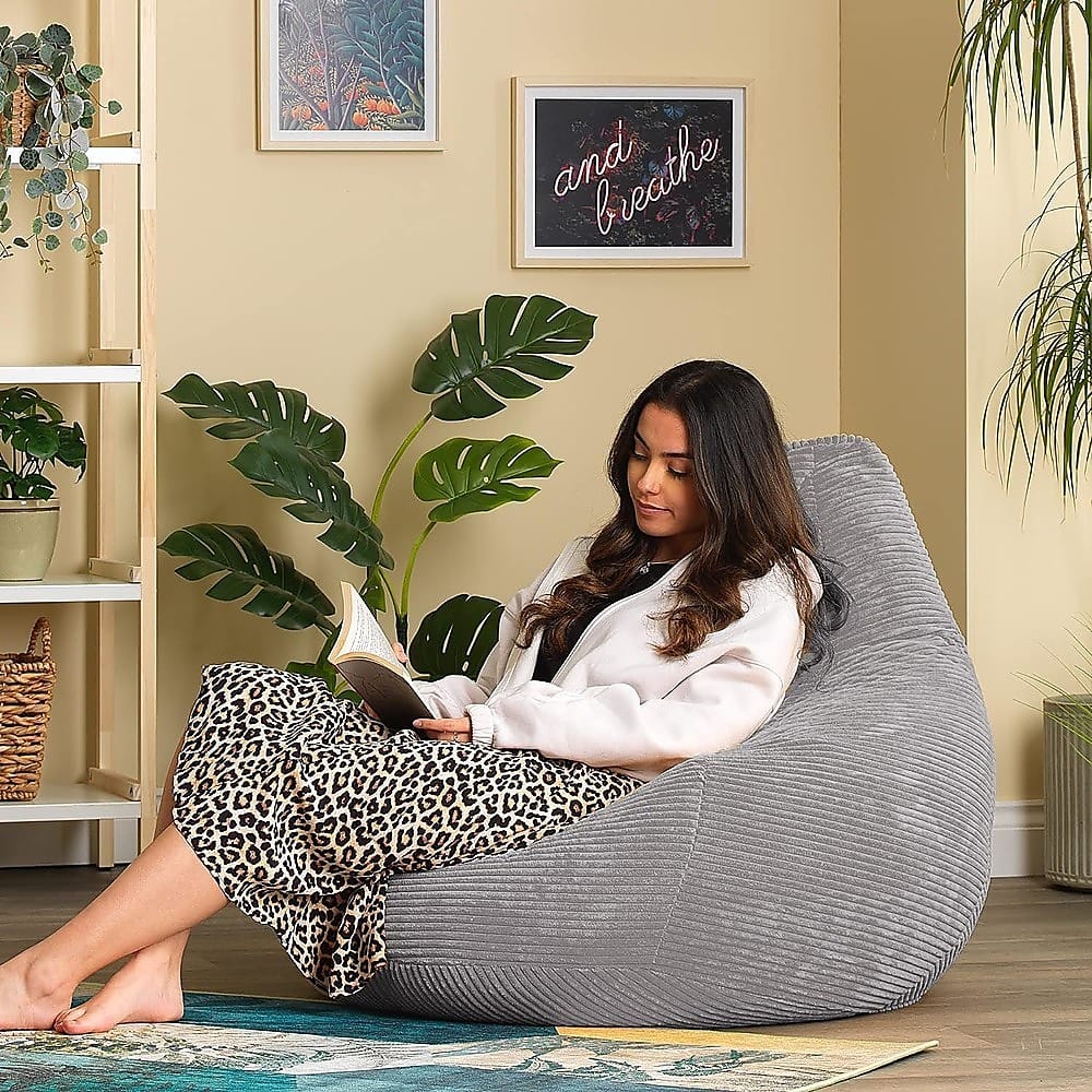 Large Grey Beanbag Chair Cover