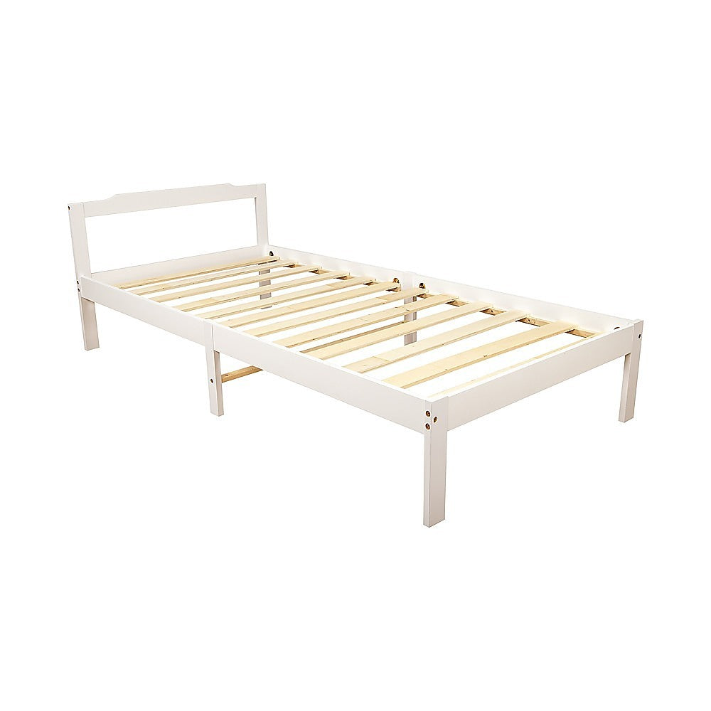 Bed Frame Solid Natural Wood With Timber Platform | Natural colour