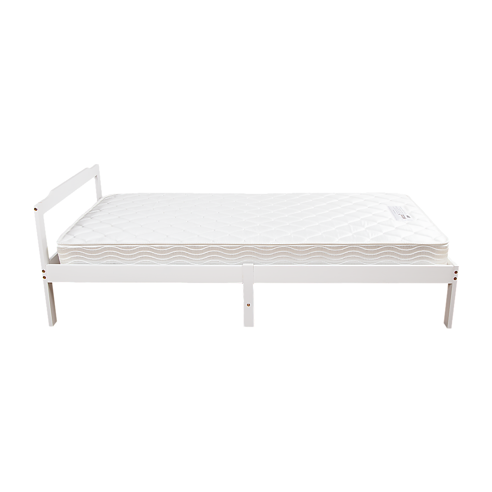 Wood finish - Bed Frame Solid Natural Wood With Timber Platform