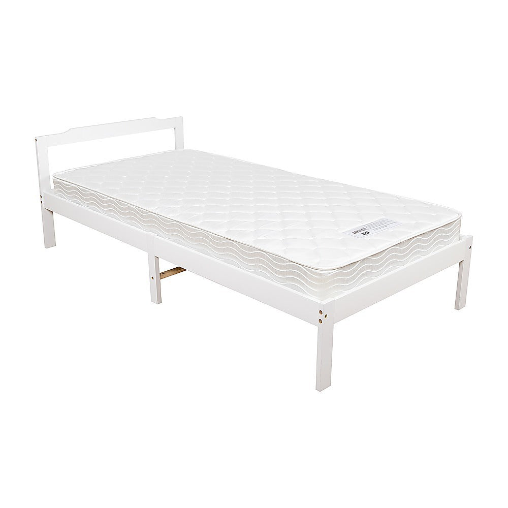 Beds & Bed Frames - Bed Frame Solid Natural Wood With Timber Platform