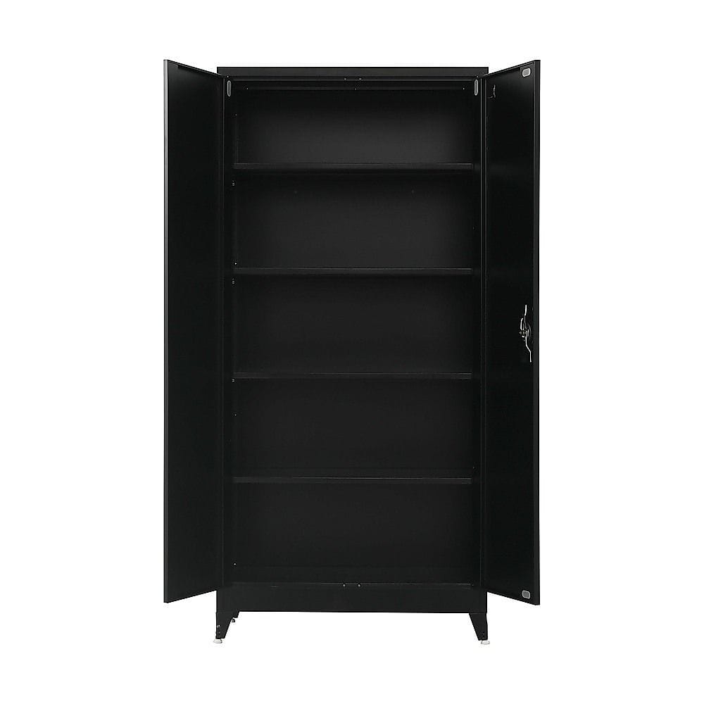 Metal Storage Cabinet Black 90x45x191cm