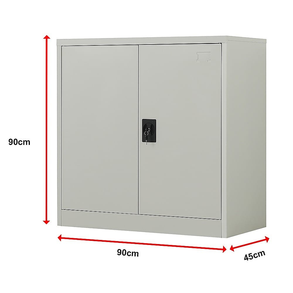 Metal Storage Cabinet Grey 90x45x90cm