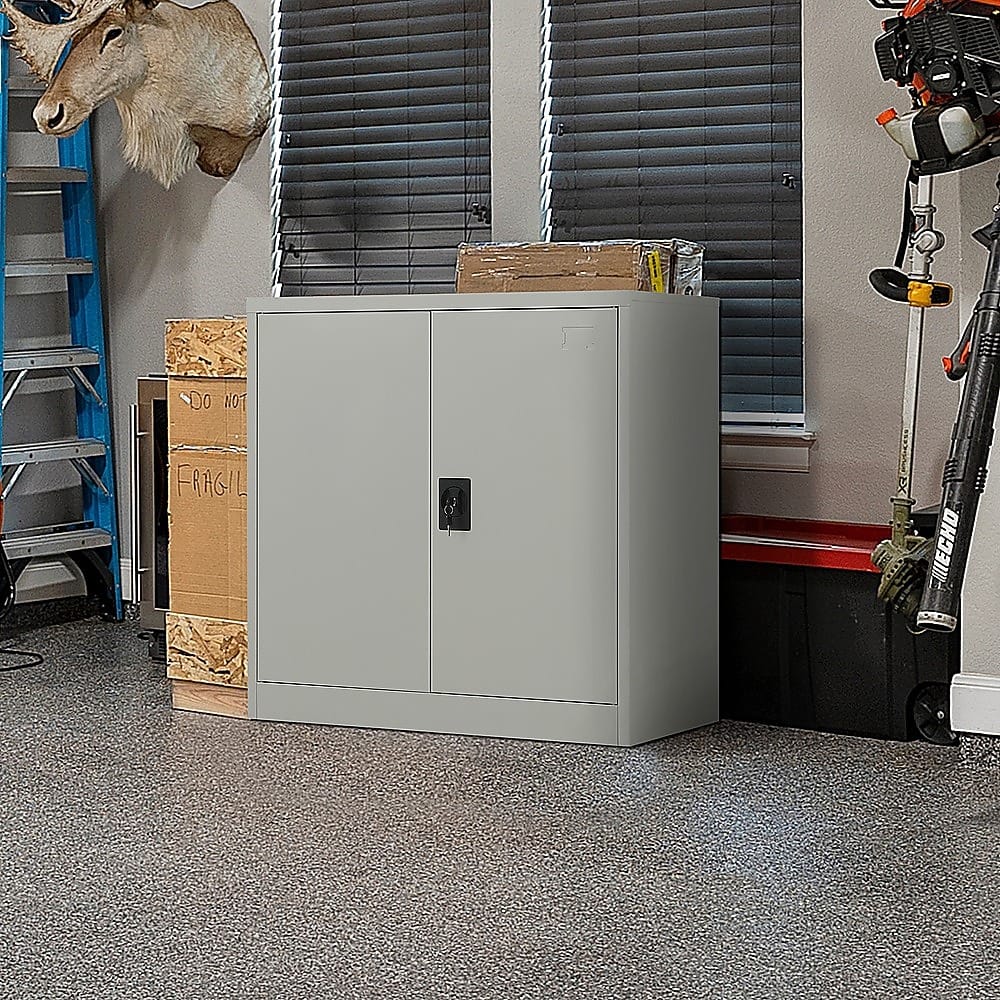 Metal Storage Cabinet Grey 90x45x90cm
