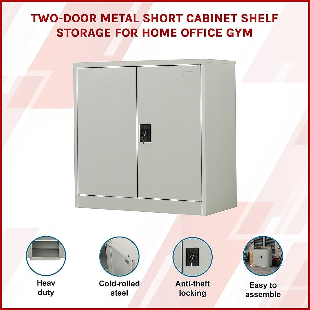 Metal Storage Cabinet Grey 90x45x90cm