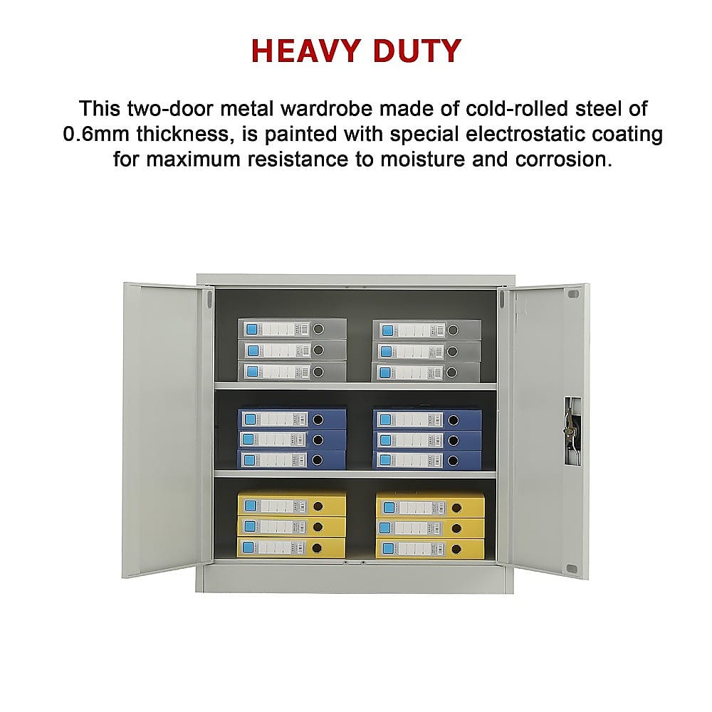 Metal Storage Cabinet Grey 90x45x90cm