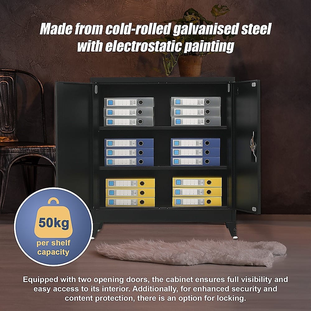 Metal Storage Cabinet Shelf 90x45x100cm
