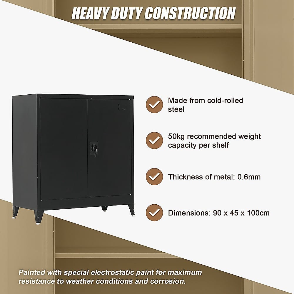 Metal Storage Cabinet Shelf 90x45x100cm