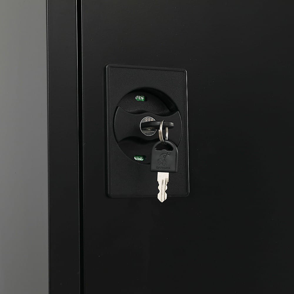 Tall Metal Storage Cabinet Black 50x45x181cm