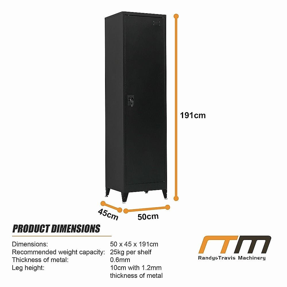 Tall Metal Storage Cabinet Shelf 50x45x191cm