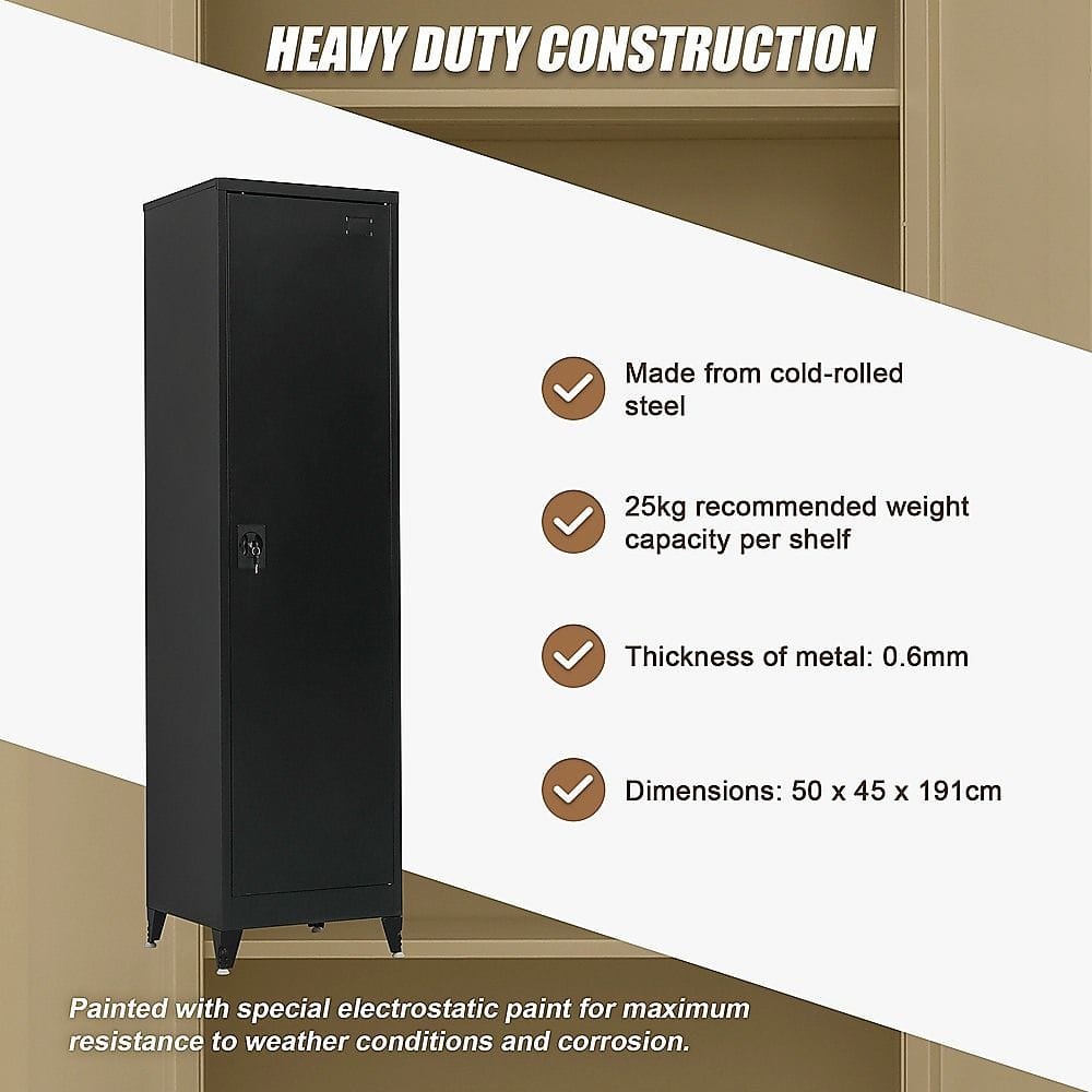 Tall Metal Storage Cabinet Shelf 50x45x191cm