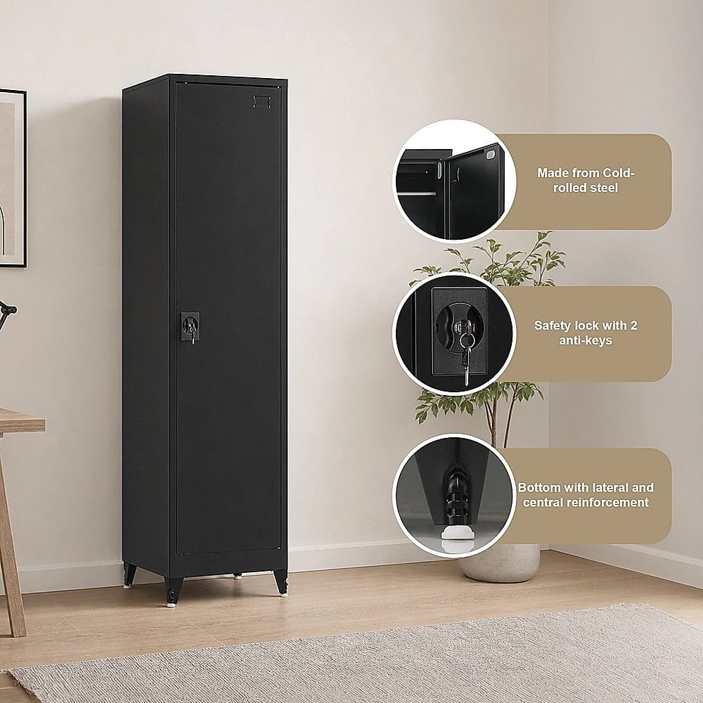 Tall Metal Storage Cabinet Shelf 50x45x191cm