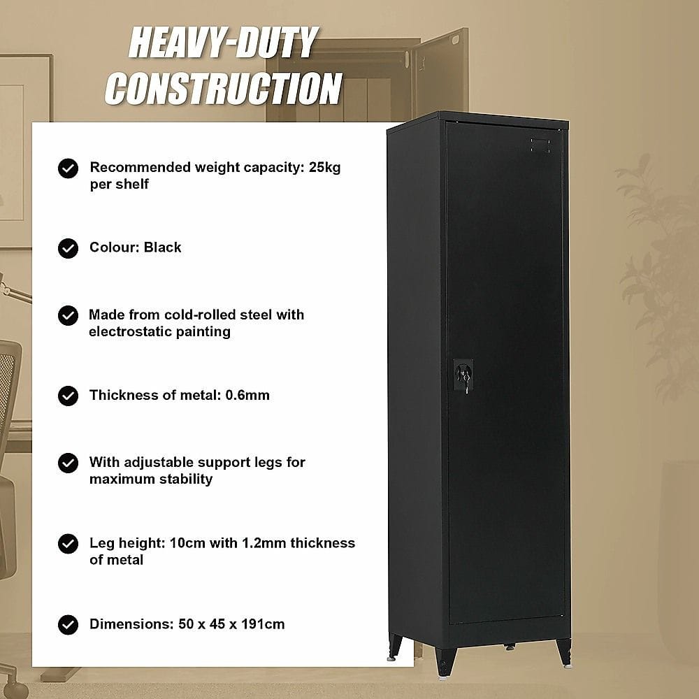 Tall Metal Storage Cabinet Shelf 50x45x191cm