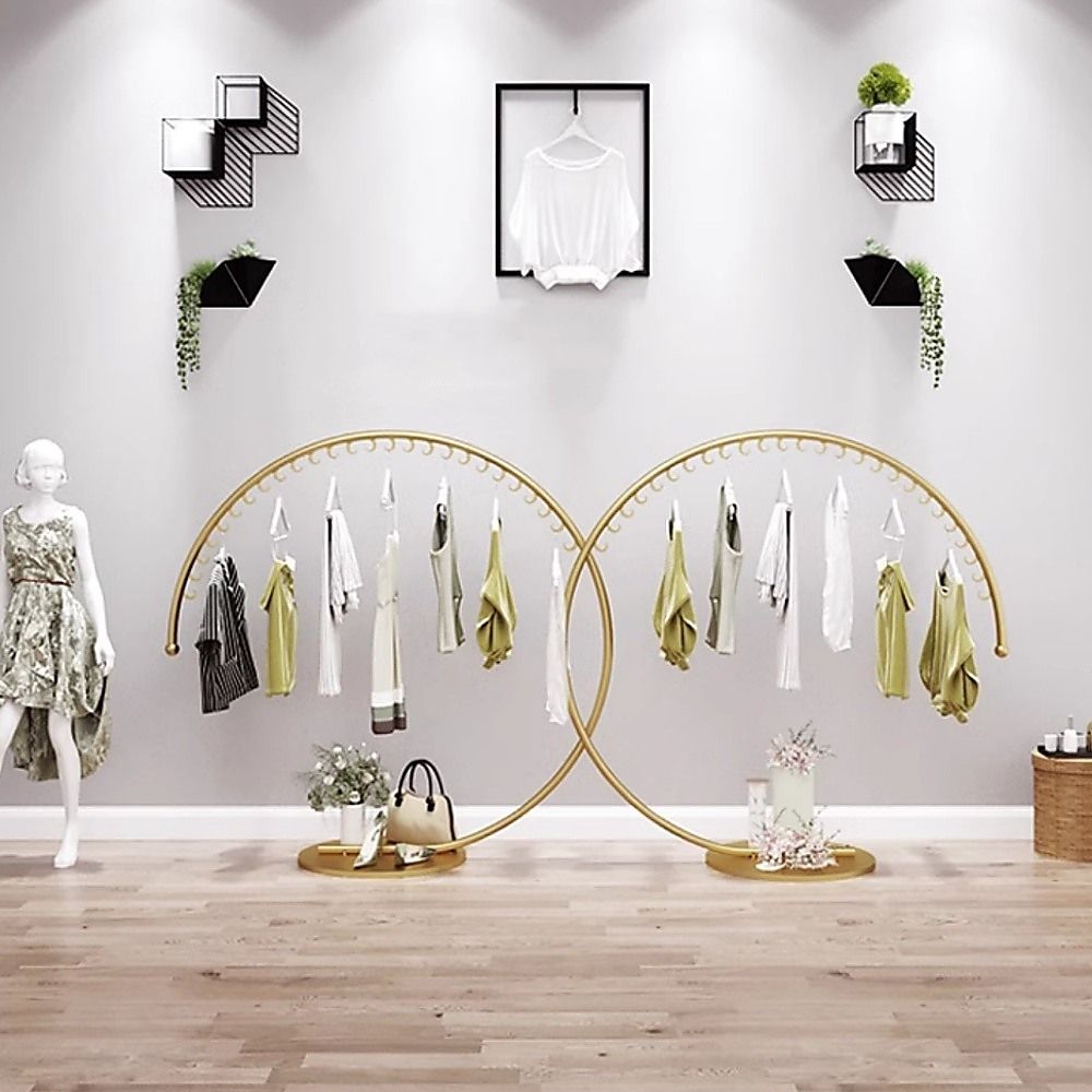 160Cm - High Capacity Floor Clothing Rack 160cm with Curved Bar