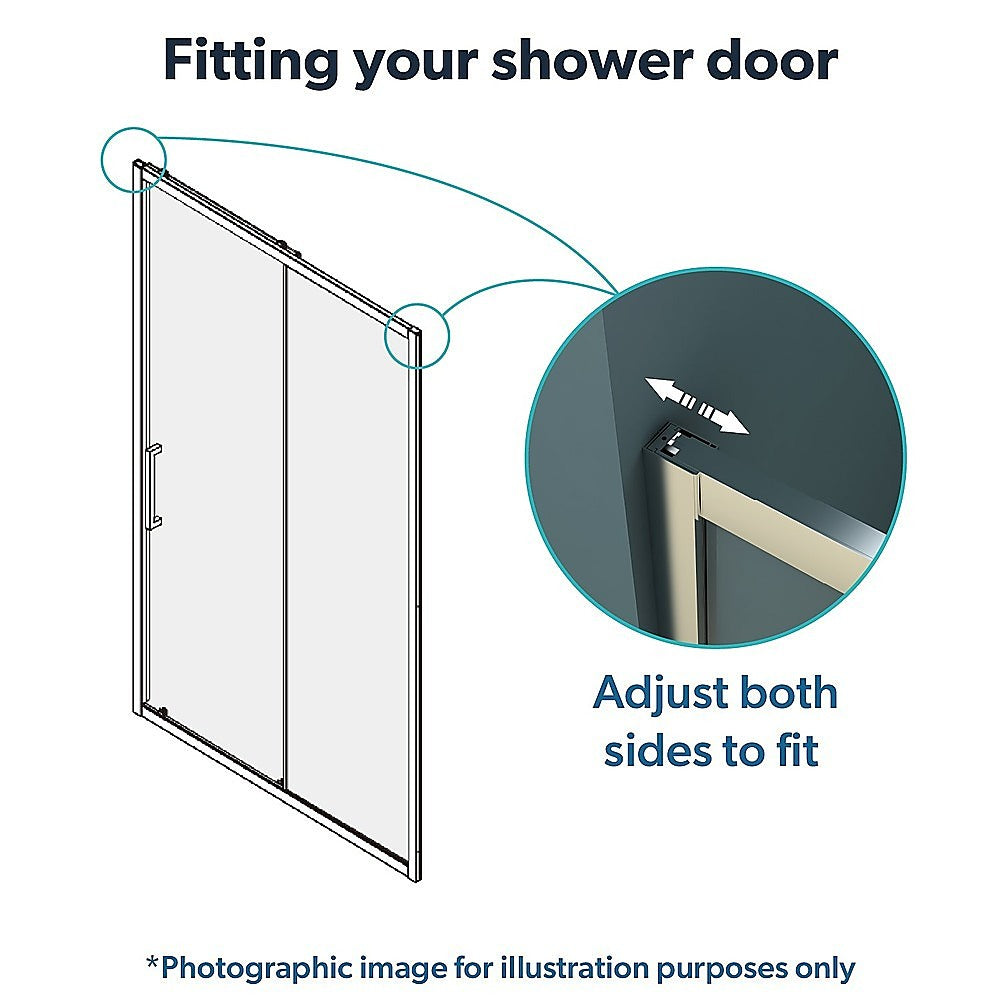 Adjustable Sliding Shower Door Chrome 170-185cm