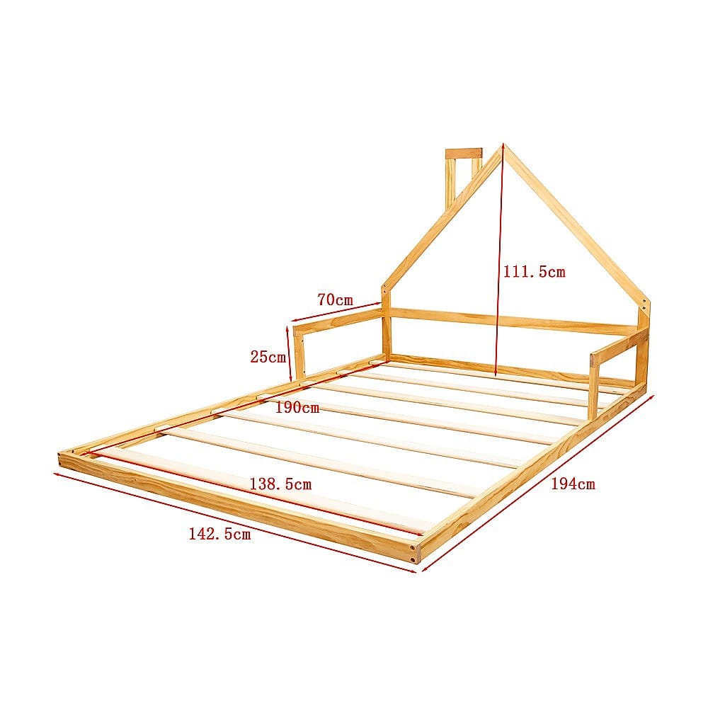Wooden Bed Frame Double Size 194x142.5x111.5cm