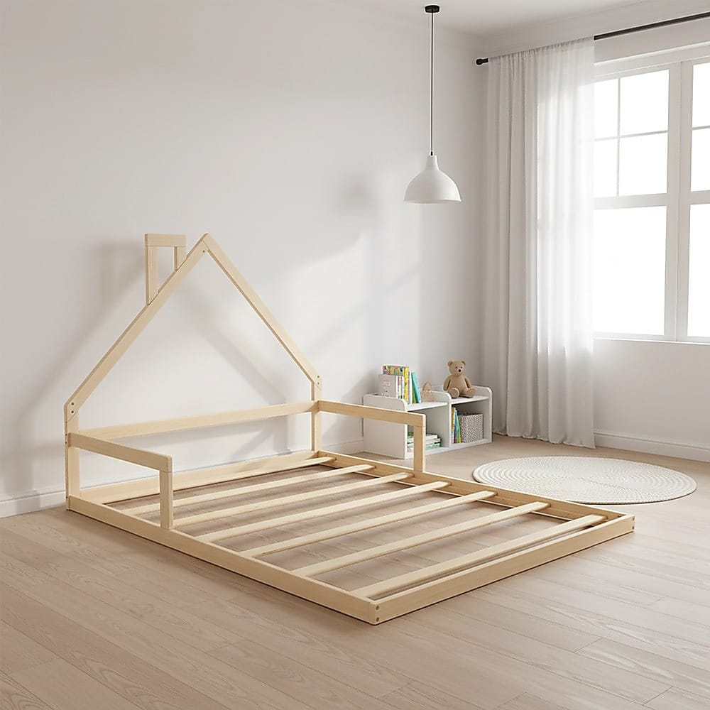White Pine Wood Bed Frame Double 194x142.5x111.5cm