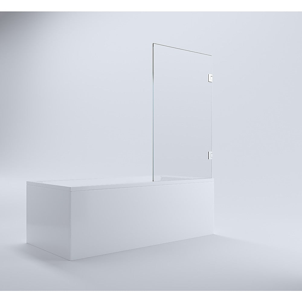 70cm Frameless Swing Bath Panel Matte White Hardware Durable