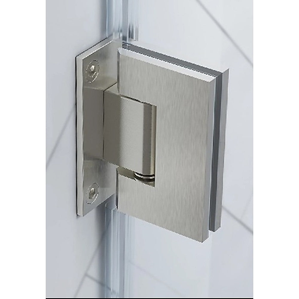 90° Stainless Steel Glass Shower Door L-Hinge Matte White