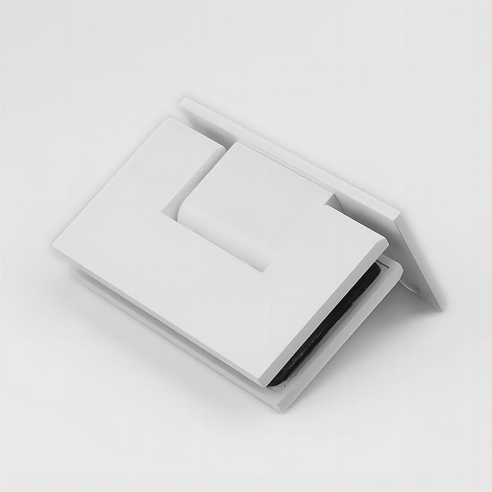 90° Stainless Steel Glass Shower Door L-Hinge Matte White