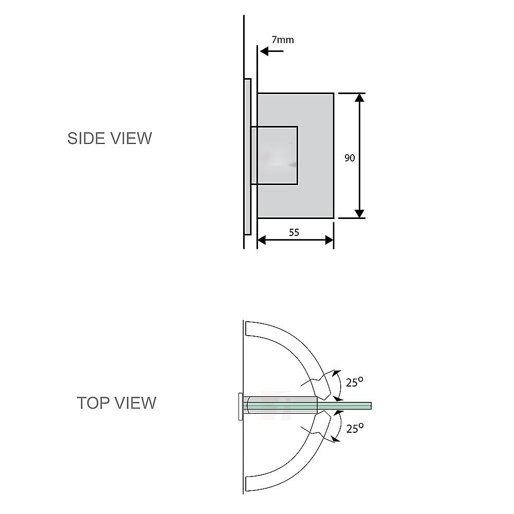 90° Stainless Steel Glass Shower Door L-Hinge Matte White