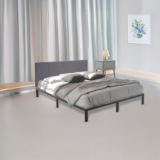 Metal finish - Double Full Metal Bed Frame Base Sturdy Steel Bed Base