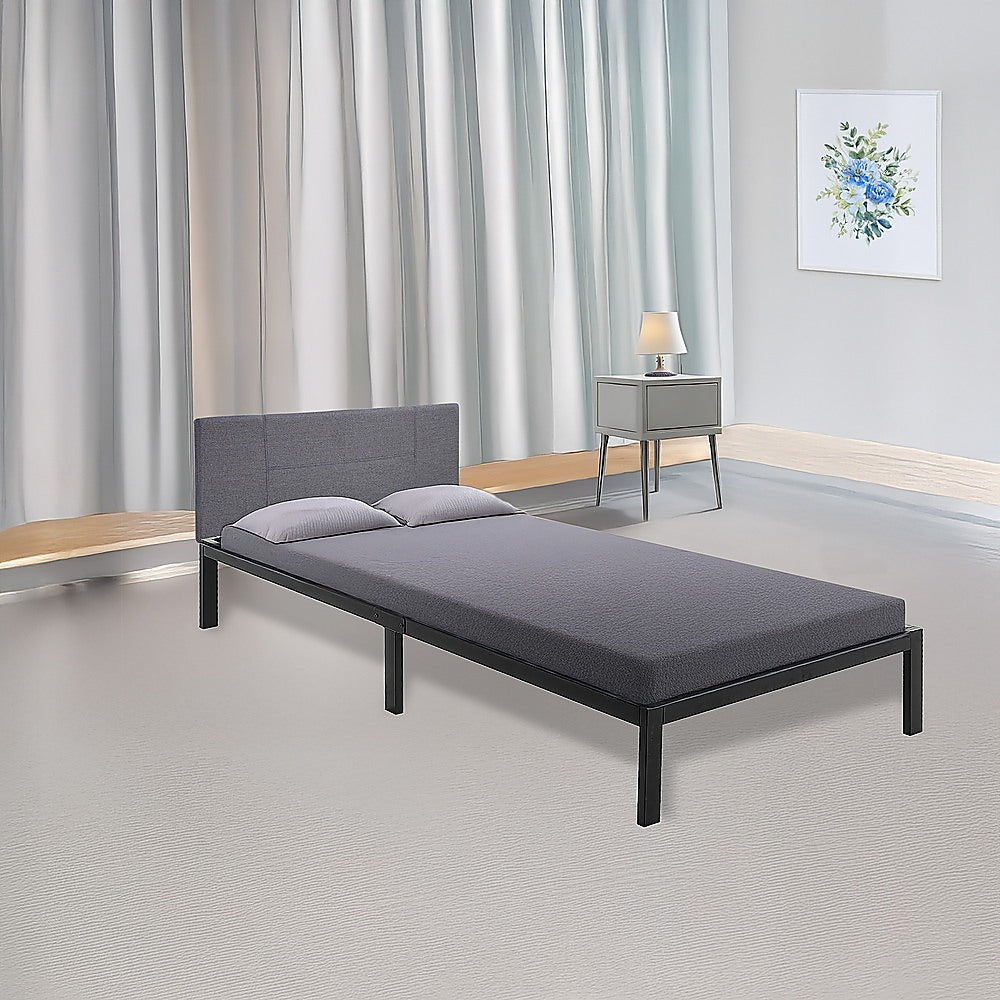 Single Full Metal Bed Frame Base Sturdy Steel Bed Base For