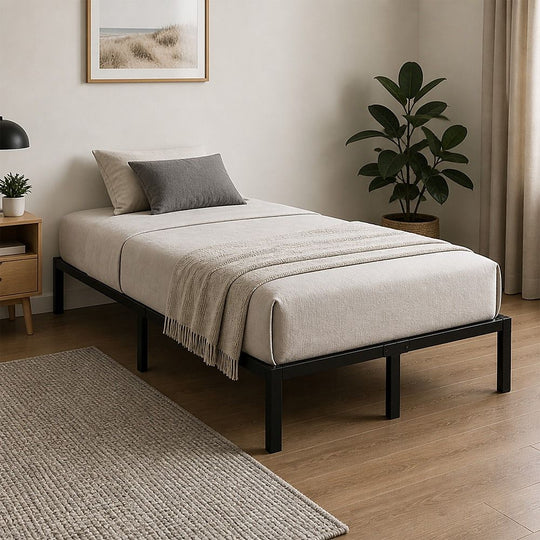 Metal Bed Frame – Heavy-Duty Steel Base for King Single Mattress